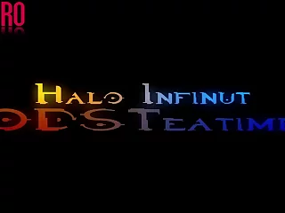 Halo Infinite是一款激动人心的视频游戏，在这个热闹的场景中栩栩如生。 两个肌肉螺柱进行了强烈的同性恋手淫，最终在一个巨大的球上大量射精。