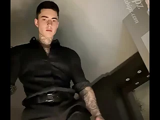 As the camera rolls, I unbutton my shirt, revealing my inked-up physique. With a teasing grin, I slowly unzip my jeans, unveiling my massive member. I stroke my huge cock with expert hands, building up to an explosive climax.