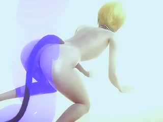Sultry blonde catboy gets down and dirty in a wild bareback romp. A creampie-filled escapade ensues, featuring intense handjobs, big dick action, and a climactic cumshot. A raunchy anime adventure awaits.