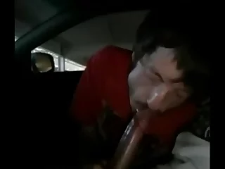 Young, cute gay dude meets his well-hung buddy in a parked car for a steamy session. He eagerly sucks his cock, tasting every drop before a hot, messy finish. A real orgasm, captured up close.