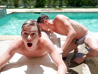 Poolside party turns steamy as stepbrothers Taylor Reign and Jack Bailey indulge in gay sex. From rimjobs to bareback ass fucking, their poolside escapade is a wild, anal-filled adventure.